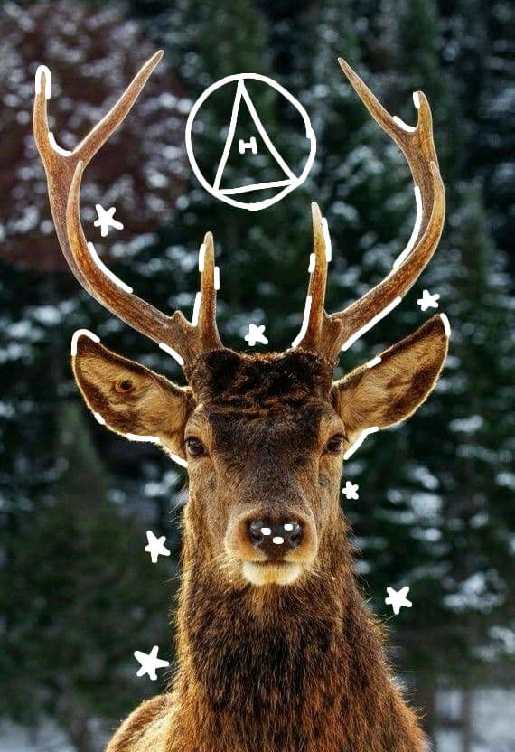 Ilustración de un therian ciervo en shifts